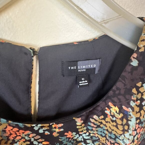 The Limited Womens Petite Floral Brown Leaf Pattern Sleeveless Dress Size 6 - Picture 2 of 10